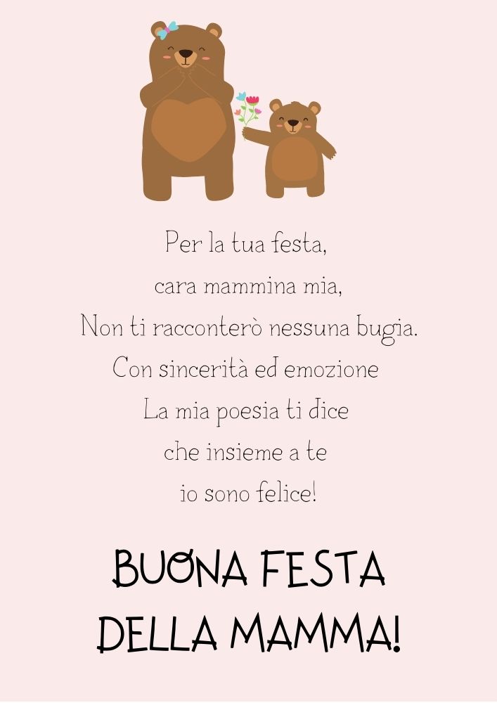 poesia per la festa della mamma scuola primaria da stampare