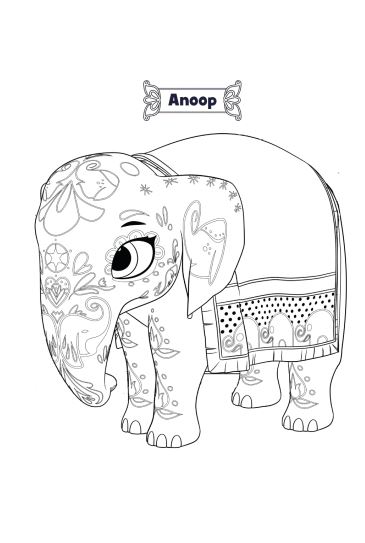 Elefante per bambini Mira Royal Detective da colorare