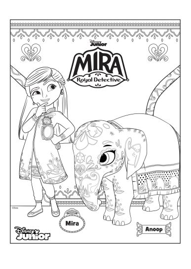 Mira Royal Detective disegni da colorare PDF Disney Plus - GBR