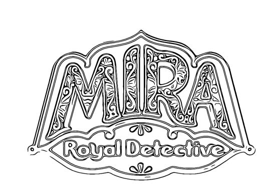 Logo scritta Mira Royal Detective da colorare per bambini