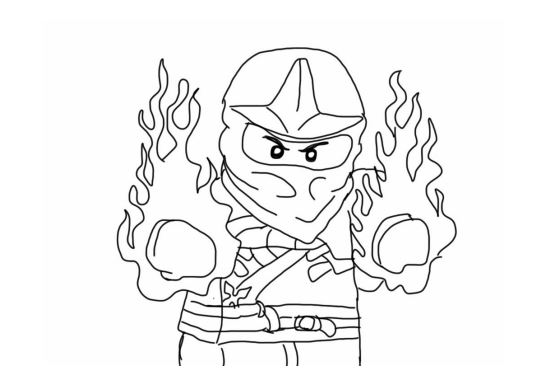 Kai potere del fuoco disegno da colorare LEGO Ninjago personaggio PDF 