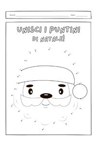 schede attività di natale unisci puntini babbo natale