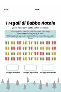 schede didattiche di natale contare