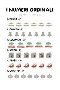 schede didattiche di natale numeri ordinali