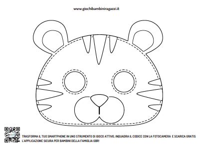 Maschera Tigre da stampare e colorare