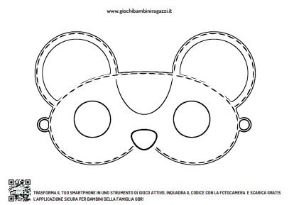 Maschera Topo da stampare e colorare