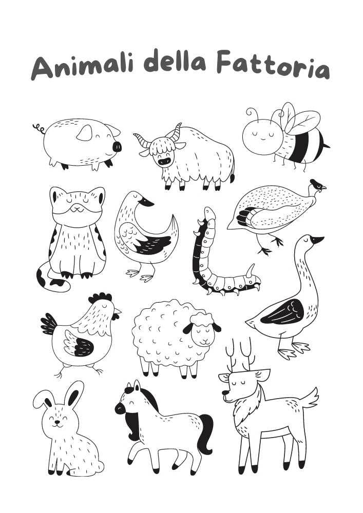 Libro da colorare Animali della Fattoria PDF Gratis