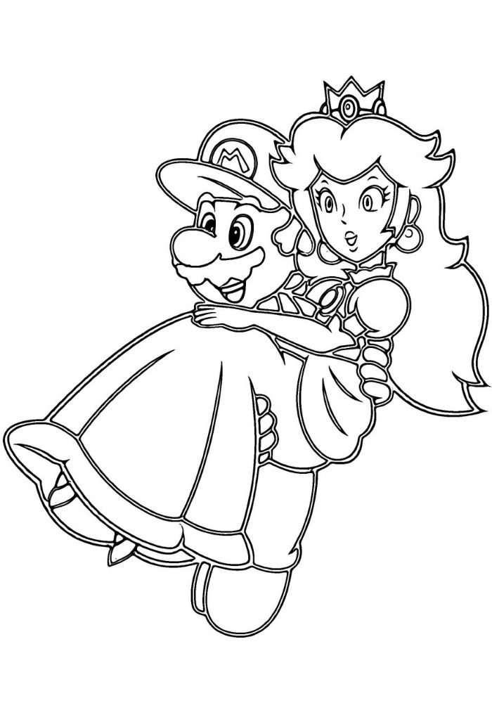 Peach e Mario da colorare disegni