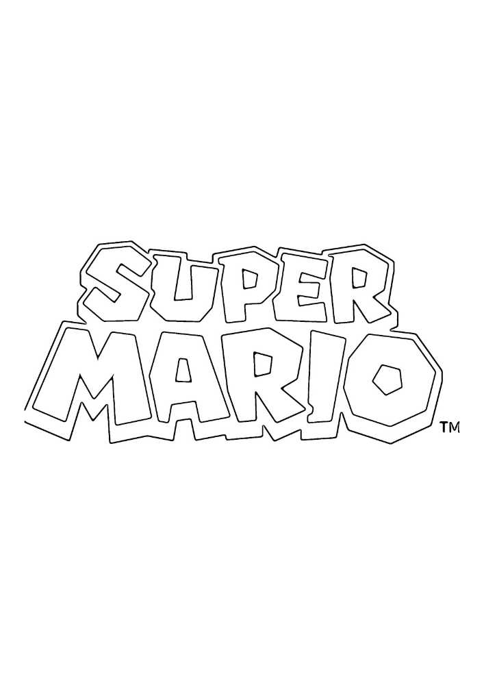 Super Mario scritta da stampare e colorare in PDF A4