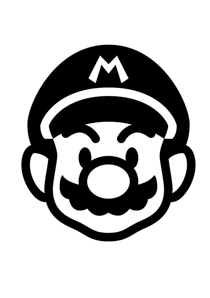 Faccia di Super Mario da colorare e stampare