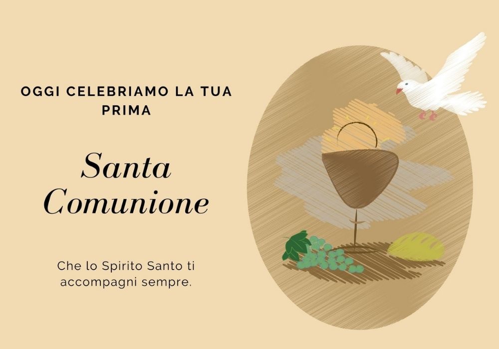 Prima Comunione: Inviti e Biglietti Auguri - Frasi da Stampare Gratis - GBR