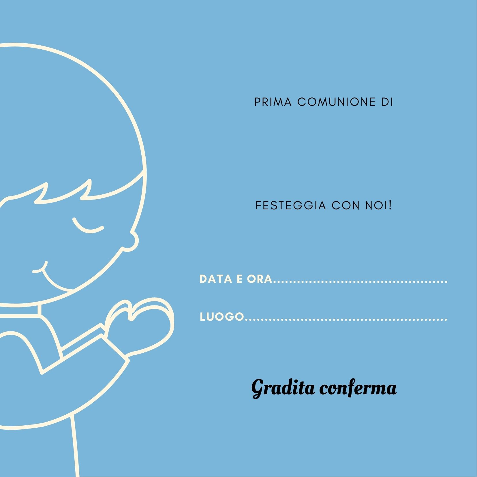 Prima Comunione Inviti Da Stampare Prima Comunione: Inviti e Biglietti Auguri - Frasi da Stampare Gratis - GBR