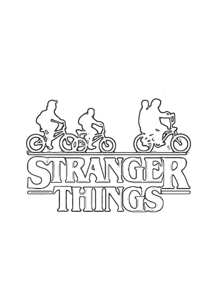 disegni stranger things da colorare biciclette logo