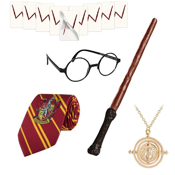 Accessori Costumi Harry Potter: occhiali, cravatta bacchetta - GBR