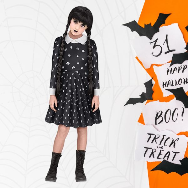 Ciao-mercoledì Addams Vestito Costume Travestimento Bambina