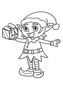 Fondo Di Natale Con L'elfo Di Natale E Del Babbo Natale Illustrazione - Foto 4