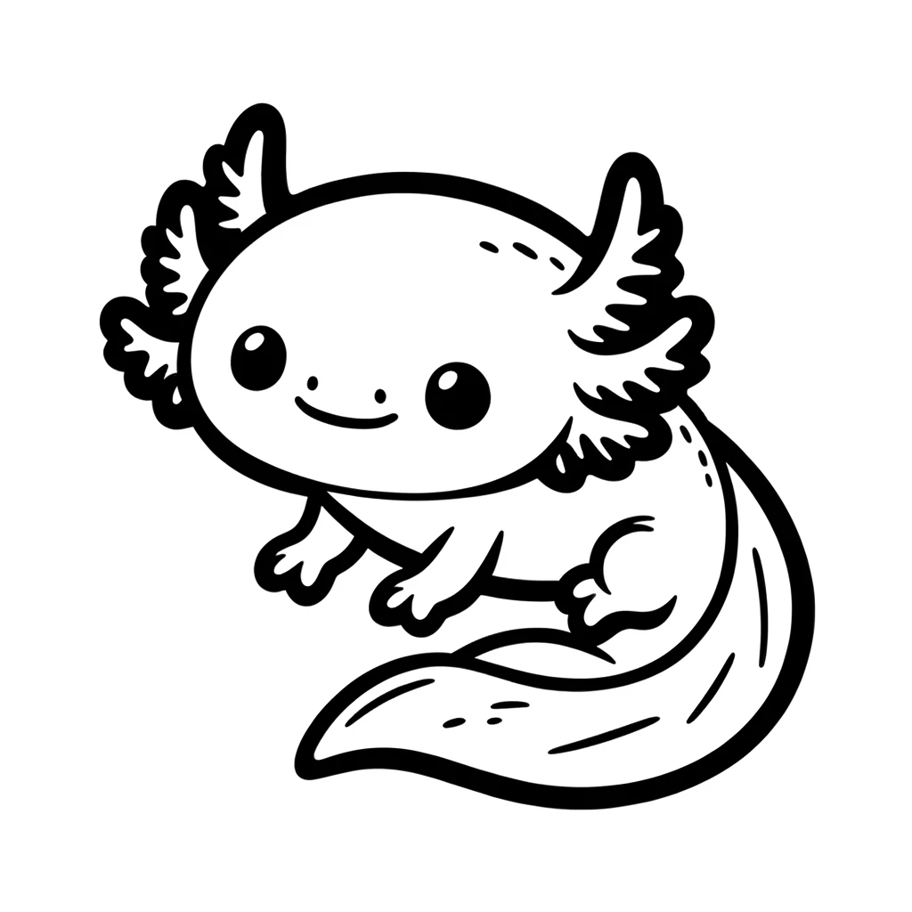 Axolotl adorabile da colorare