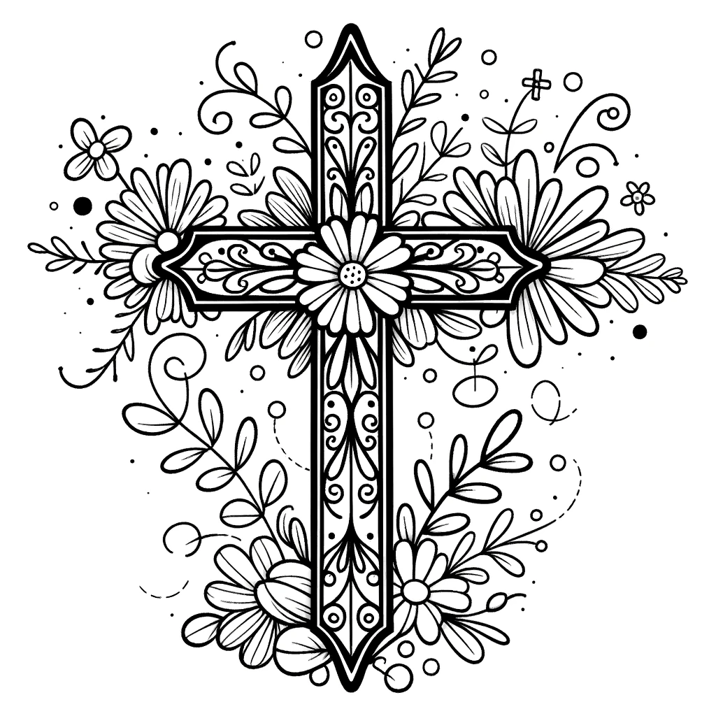 Croce di Pasqua con fiori